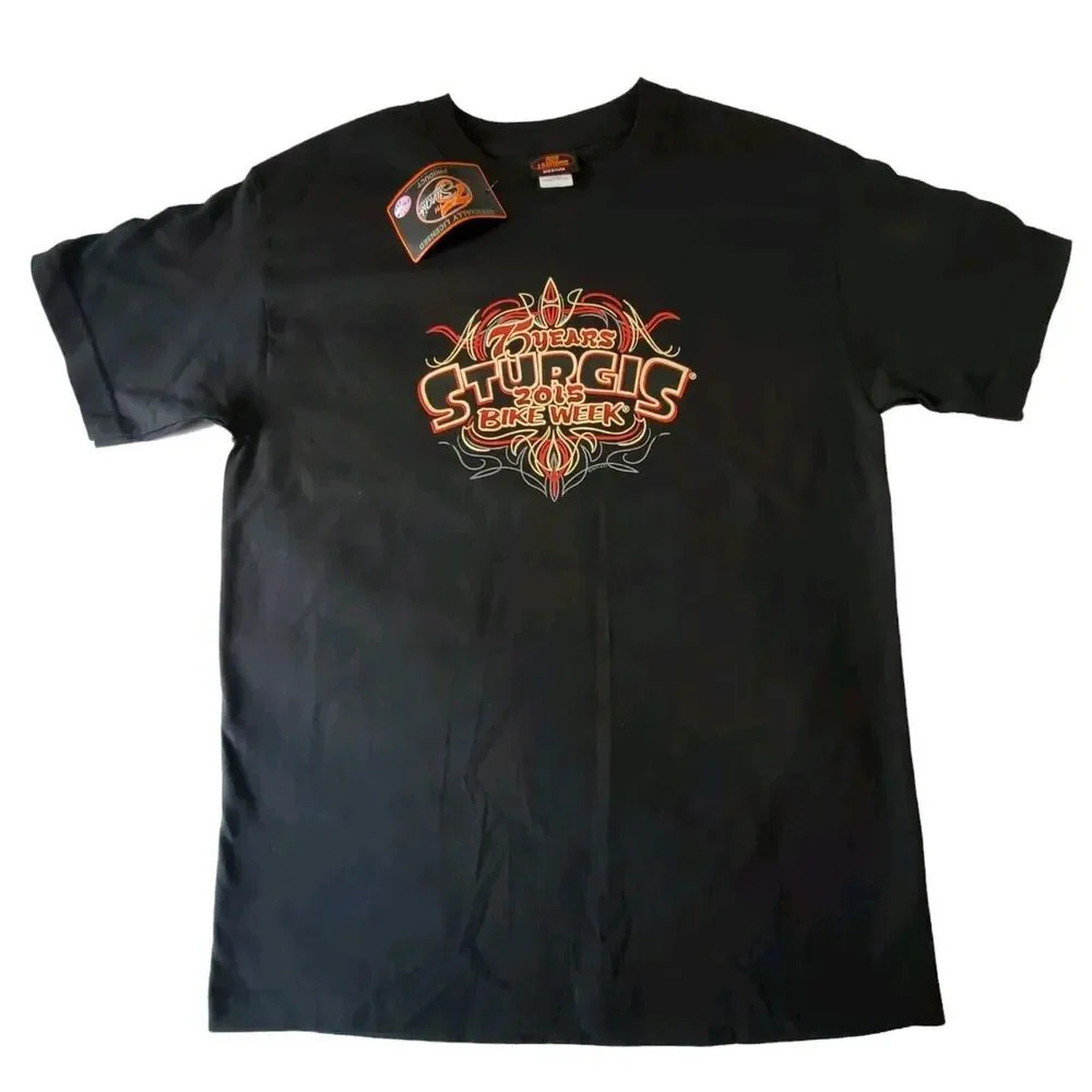 2015 75th Sturgis Motorcycle Rally Bike Week Shirt Black Hills, SD NWT Size M